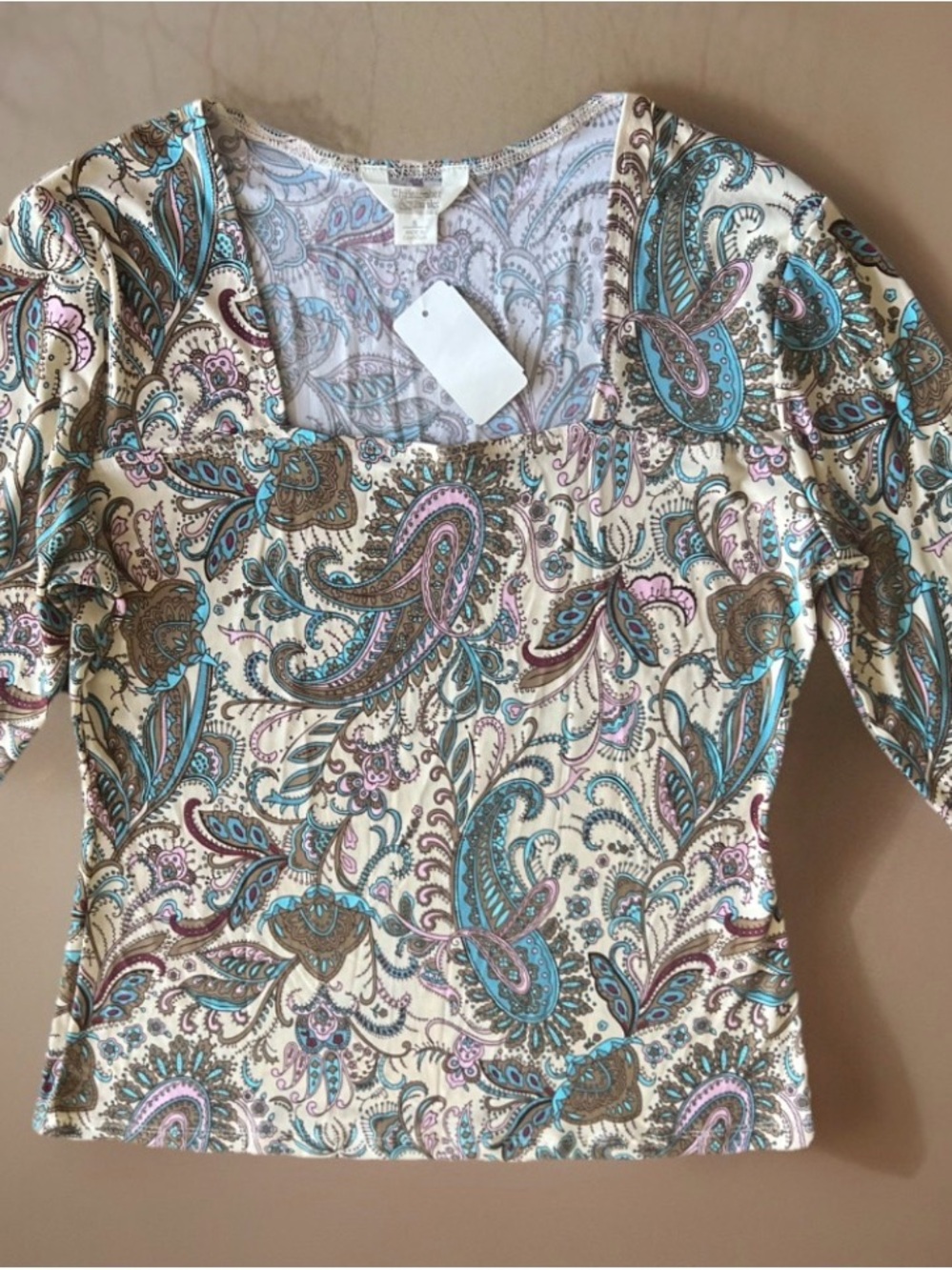 90s True Vintage Bohemian Chic Festival Psychedelic Cottagecore Paisley Top Sm